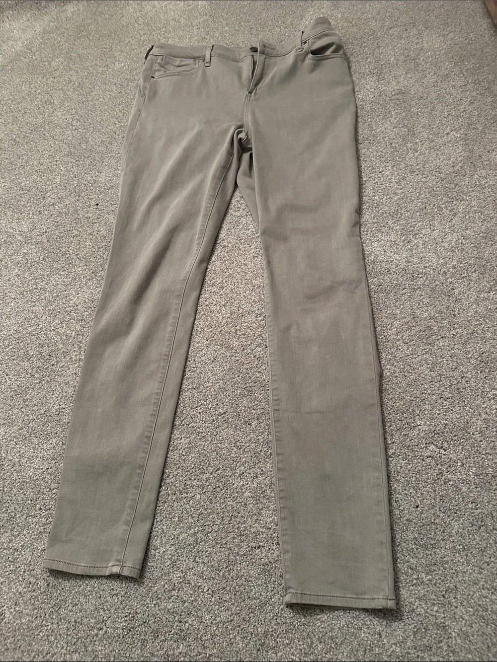 Chico’s Women’s Slim Straight Jeans in Light Gray